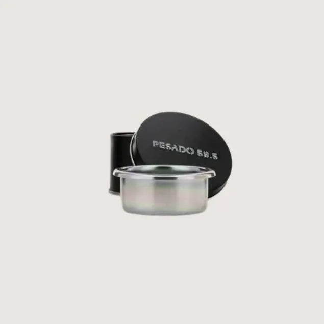 coffee equipment from pesado. a stainless steel precision coffee basket 