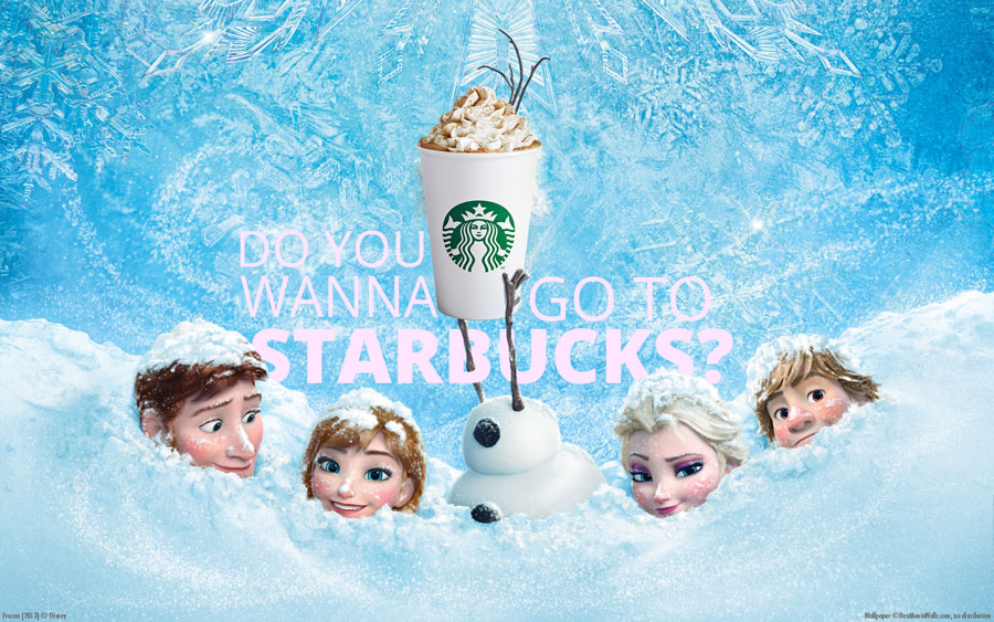 frozen parody song do you wanna go to starbucks with coffee cup image