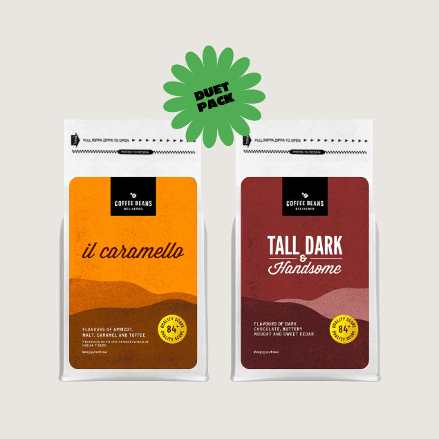 Chocolate & Caramel Coffee Duet Coffee Pack